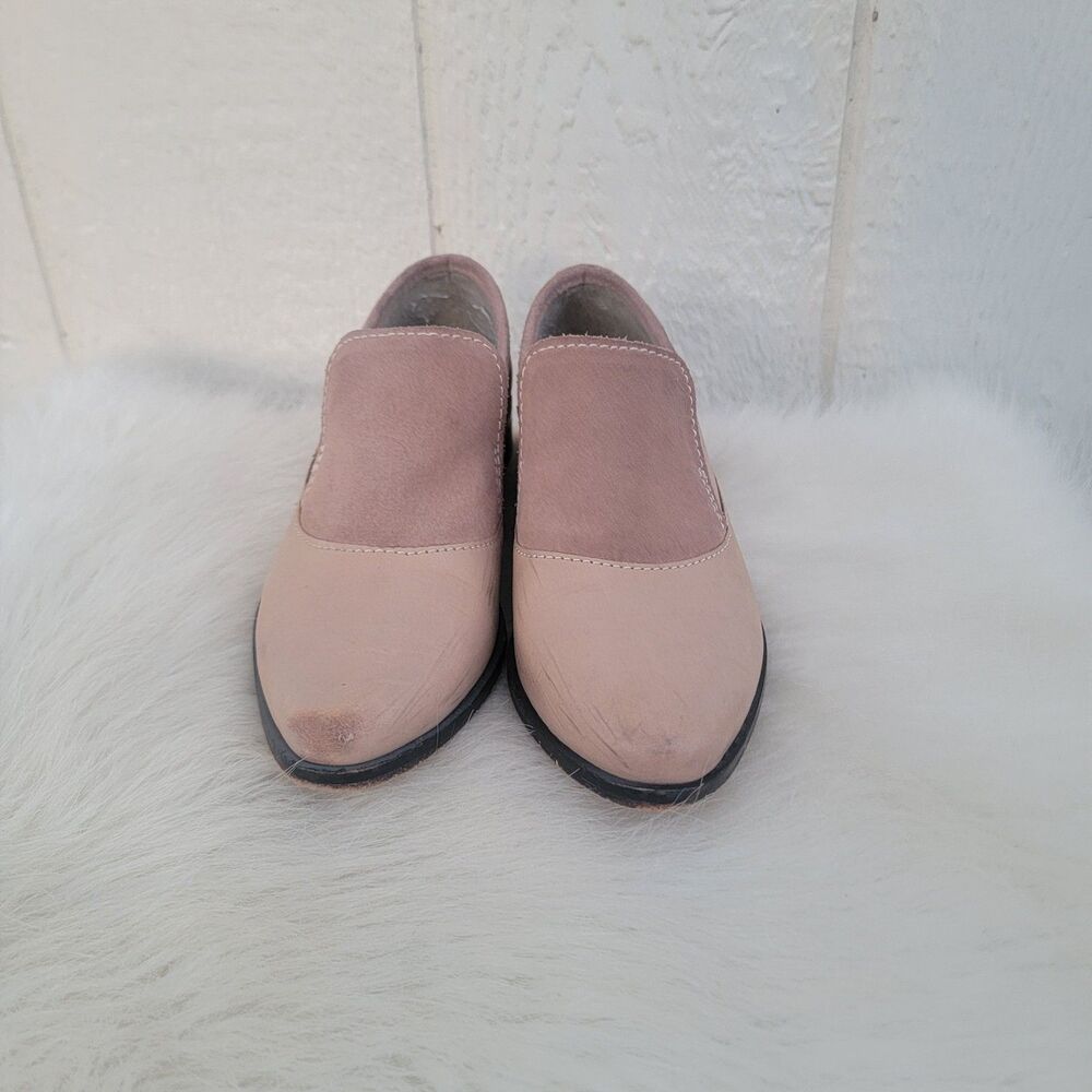 Free People Casey Brady tan Leather slip on loafer shoes size 6.5 western rodeo